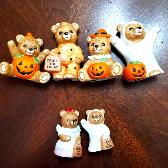 Homco Vintage Halloween Bears #5311, #5209 6 pieces